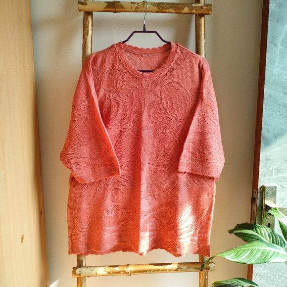 Vintage Retro Finely Knitted Short Sleeve Blouse - Picture 16 of 16